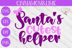 Christmas Svg - Santa's Cutest Helper Girl Shirt Product Image 1