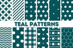 Digital Paper Teal Patterns Product Image 1