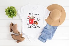 All I need is hot cocoa sublimation png, Christmas t-shirt Product Image 3