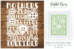 Mothers are like buttons paper cut design SVG / DXF / PNG Product Image 1