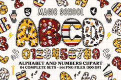 Wizard Magic School Alphabet Clipart, wizard letters doodle Product Image 1