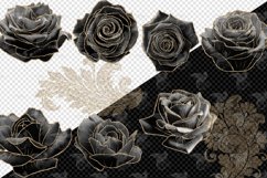 Black and Gold Glam Rose Clipart Product Image 3