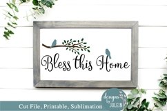 Bless this home SVG, DXF, PNG, sublimation, farmhouse design Product Image 1