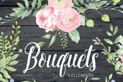 Watercolor clipart, Peony, flower clipart, wedding clip art Product Image 2