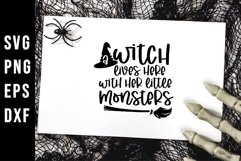 A Witch Lives Here With Her Little Monsters SVG Product Image 1