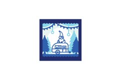 Papercut 3D Camping Gnome and Trailer Lightbox Template Product Image 2