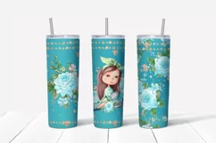 Spring sublimation design. Skinny tumbler wrap design. Product Image 5