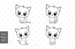 Cute kitten clipart, SVG, PNG, EPS Product Image 2