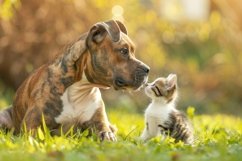 Dog and Baby Cat Background Wallpaper Product Image 1