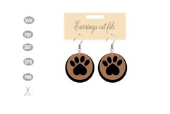 Footdog Earrings Template SVG Cut File Product Image 1
