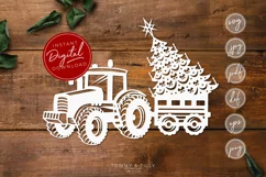 Christmas Tree Tractor No.1 - SVG EPS DXF PNG PDF JPG Product Image 1