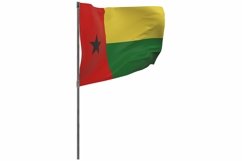 Guinea-Bissau flag on pole. Waving banner isolated. Product Image 1