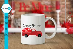 Sending You Love, Valentine's Truck Svg Product Image 5