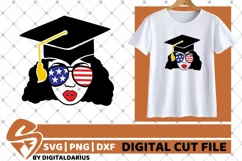 Afro Woman in Graduation Hat svg, 4th of July svg, America Product Image 2