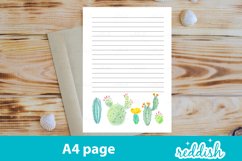 Planner page A4 size,printable digital, watercolour cactuses Product Image 1