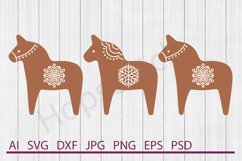 Horse SVG, Christmas Horses SVG, DXF File, Cuttable File Product Image 1