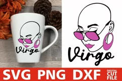 Virgo Zodiac Sign svg, Bald Woman in Glasses svg, Melanin Product Image 2