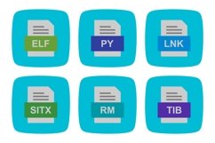 Set Of File Formats Icons Product Image 1