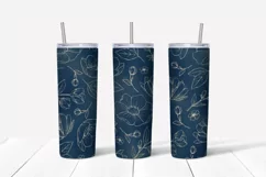 Gold Flowers sublimation design. Skinny tumbler wrap design. Product Image 6