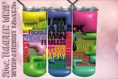 3D Puff Tumbler Wrap 20oz, I Am Black Man PNG, Father's Day Product Image 1