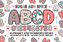 Sugar and Spice Digital Papers, kitchen doodle letters Product Image 2
