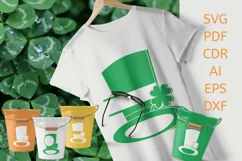 Set of 3 Hats with Clover SVG Clipart for St. Patrick's Day Product Image 3