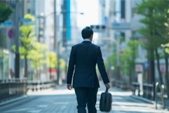 Businessman walking in city street Product Image 1