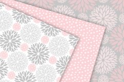 Pink and Gray Dahlia Digital Paper Product Image 2