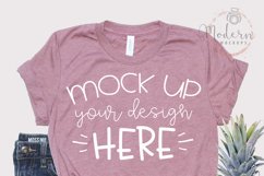 Mock up Bella Canvas 3001 Heather Mauve Unisex Mockup Product Image 1