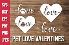 Pawprint Love Svg - Dog Love Valentines Day Svg Cut File Product Image 2