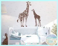 Mommy and Baby Giraffe SVG Dxf Eps Png PDF files for Cricut Product Image 2