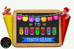 Welcome to Virtual Tenth Grade Sign- First Day of School Product Image 2