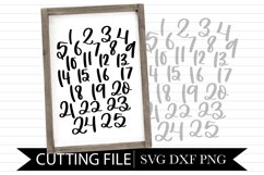 Advent Numbers - Christmas - Hand Lettered SVG Product Image 1