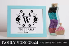 Family monogram SVG - Floral Family Name Sign Monogram Frame Product Image 3