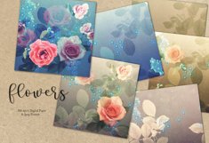 Valentines Flowers Digital Paper Product Image 1