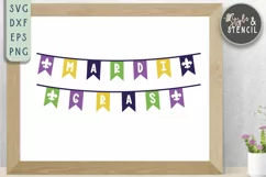 Mardi Gras Banner SVG - PNG, DXF, SVG, EPS, Cut File Product Image 1