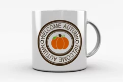 Autumn Stamp cut File - Thanksgiving SVG DXF EPS AI PNG Product Image 2