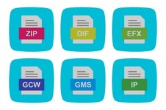 Set Of File Formats Icons Product Image 1