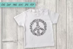 Flower SVG| Floral Peace SVG | Peace sign | Hippie SVG Product Image 4