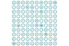 100 technology icons set, cartoon style Product Image 1