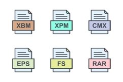 Set Of File Formats Icons Product Image 1