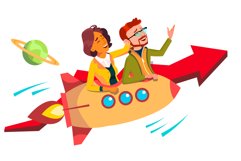 Teamwork And Leader Vector. Team Of Female And Male Product Image 1
