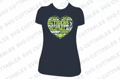 Volleyball SVG | Volleyball Heart Subway Art | Shirt Design Product Image 2