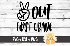 Peace Out First Grade - End of School SVG PNG DXF Cut Files Product Image 2
