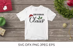 Grandma Claus calligraphy. Christmas family lettering SVG Product Image 3