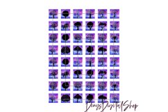 Tree Silhouettes,Tree Printable Squares,Tree Images,Digital Product Image 2
