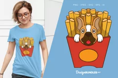 French Bulldog Fries Vector Illustration For T-Shirt Design Product Image 1