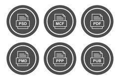 Set Of File Formats Icons Product Image 1