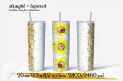Sunflowers tumbler,20 oz skinny tumbler sublimation png Product Image 1