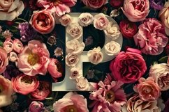Letter P with Flowers Background Wallpaper Product Image 1